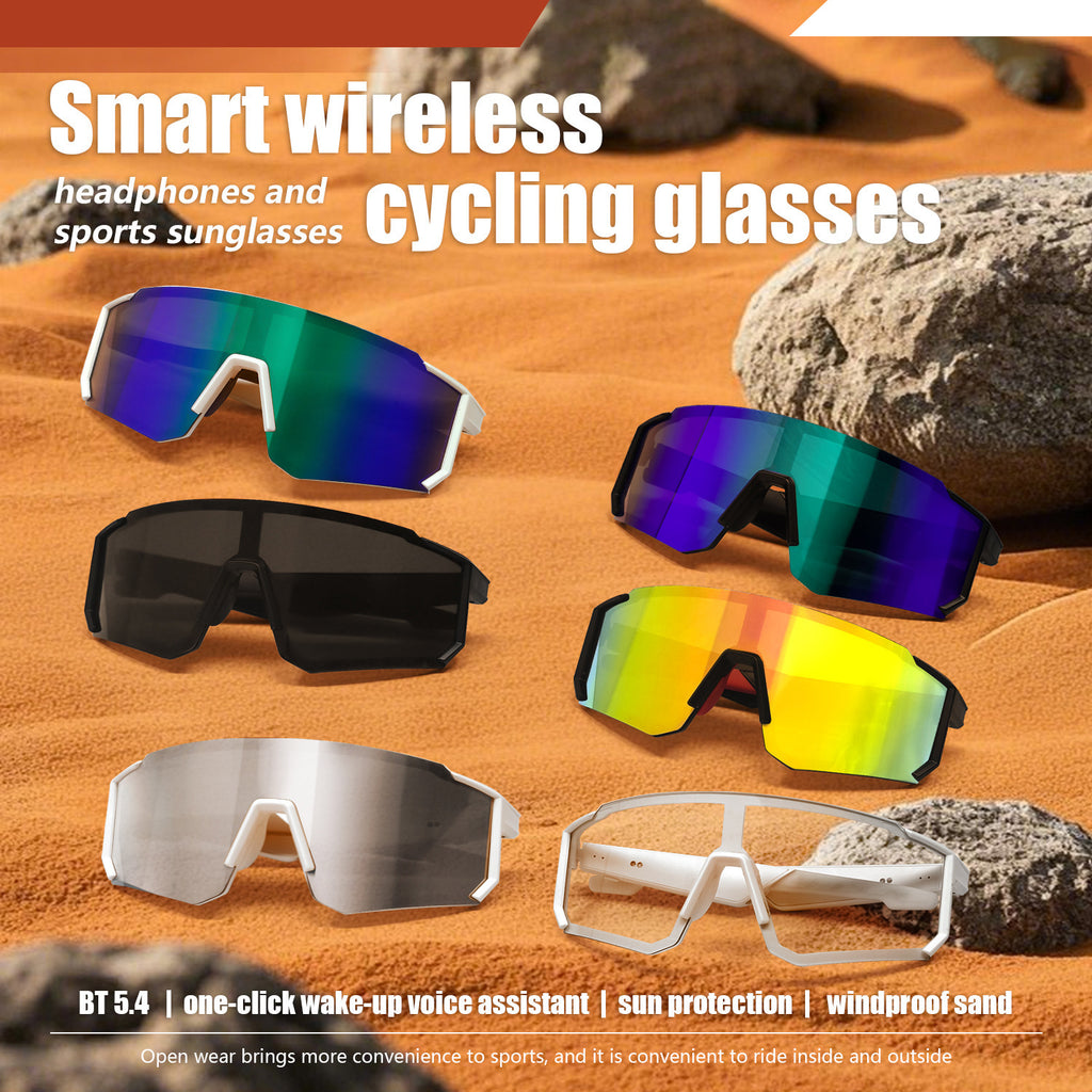 Outdoor Sports Cycling Bluetooth Glasses Music Audio Windproof Smart Goggles