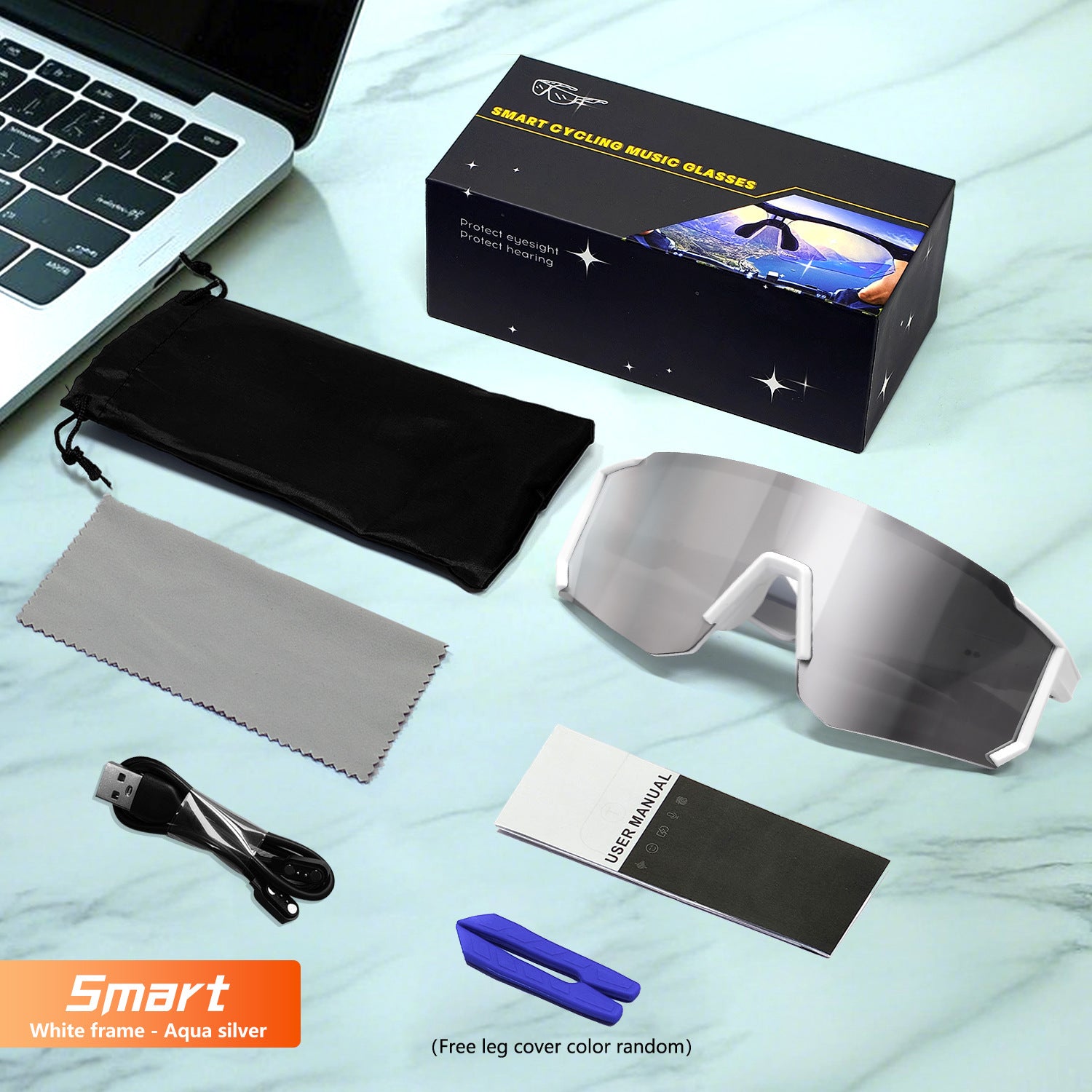 Outdoor Sports Cycling Bluetooth Glasses Music Audio Windproof Smart Goggles